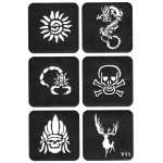 Sabloane de corp pentru tatuaje temporare Henna SHT023, set 6 bucati Sabloane de corp pentru tatuaje temporare Henna SHT023, set 6 bucati